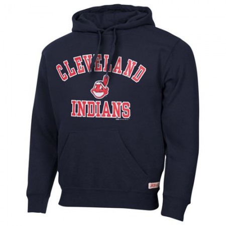 Cleveland indians Fastball Fleece Pullover Navy Blue MLB Hoodie