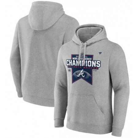 Men's Atlanta Braves 2021 Heathered Gray World Series Champions Locker Room Big & Tall Pullover Hoodie