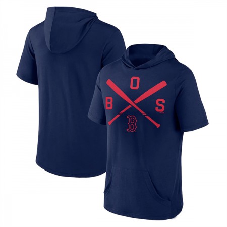 Men's Boston Red Sox Navy Short Sleeve Pullover Hoodie