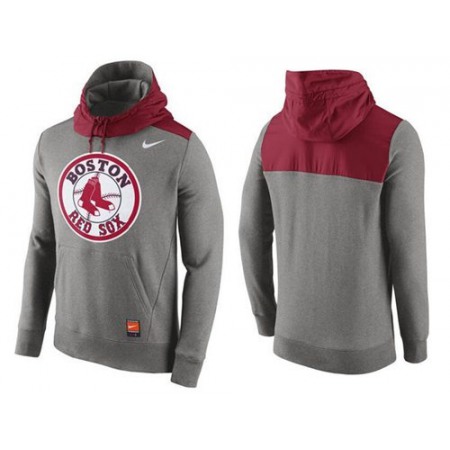 Men's Boston Red Sox Nike Gray Cooperstown Collection Hybrid Pullover Hoodie_1