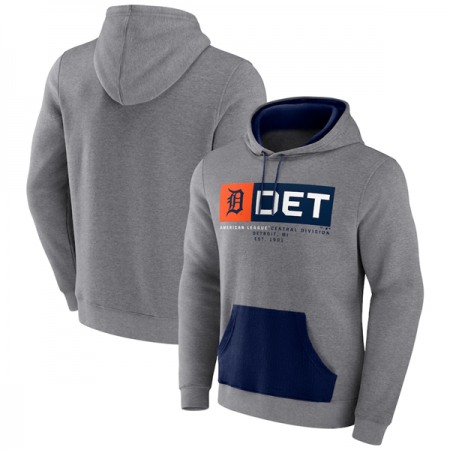 Men's Detroit Tigers Heathered Gray iconic Steppin Up Fleece Pullover Hoodie