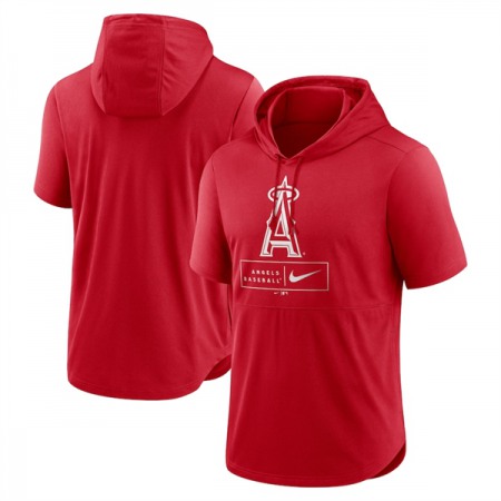 Men's Los Angeles Angels Red Short Sleeve Pullover Hoodie