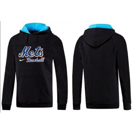 New York Mets Pullover Hoodie Black & Blue