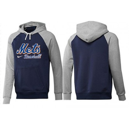 New York Mets Pullover Hoodie Dark Blue & Grey