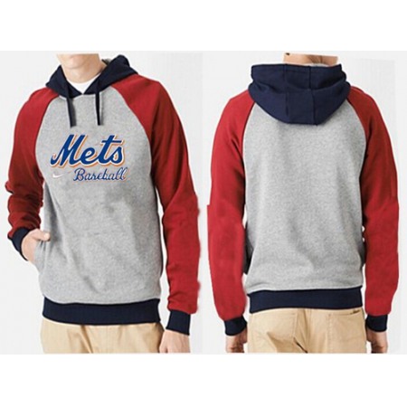 New York Mets Pullover Hoodie Grey & Red