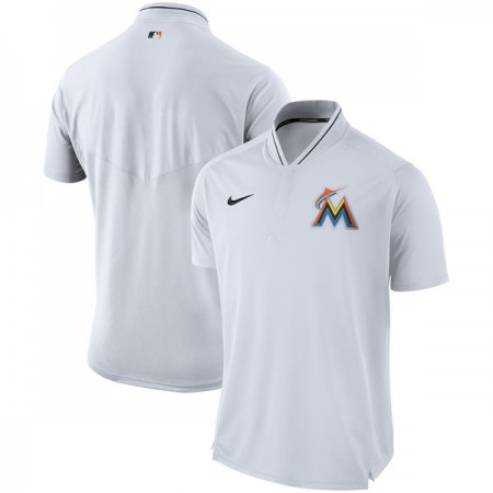 Men's Miami Marlins White Authentic Collection Elite Performance Polo