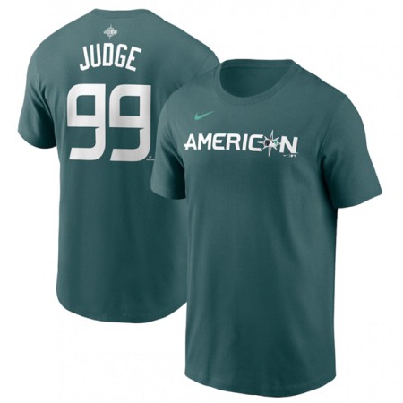 Men's New York Yankees #99 Aaron Judge Teal 2023 All-star Name & Number T-Shirt