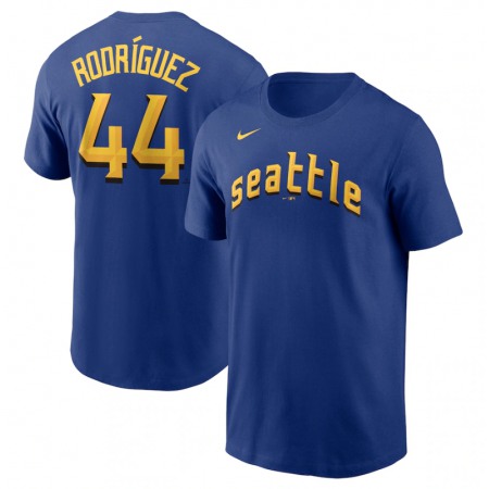 Men's Seattle Mariners #44 Julio Rodriguez Royal 2023 City Connect Name & Number T-Shirt