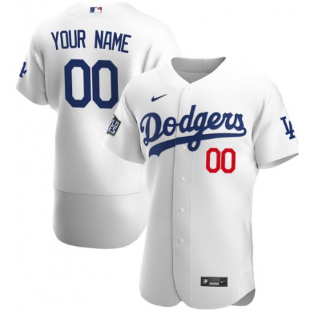 Men's Los Angeles Dodgers Customized White 2020 World Series Bound Flex Base Stitched MLB Jersey