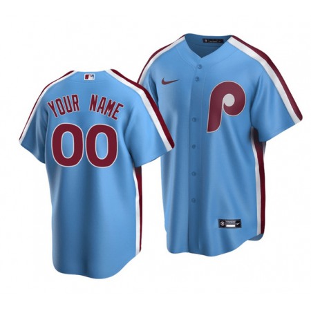 Men's Philadelphia Phillies Customized Light Blue Cool Base Stitched Baseball Jersey