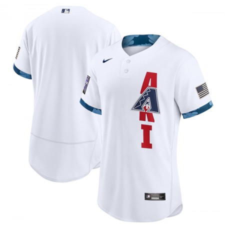 Men's Arizona Diamondbacks Blank 2021 White All-Star Flex Base Stitched MLB Jersey