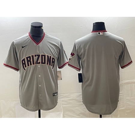 Men's Arizona Diamondbacks Blank Grey Cool Base Stitched Baseball Jersey
