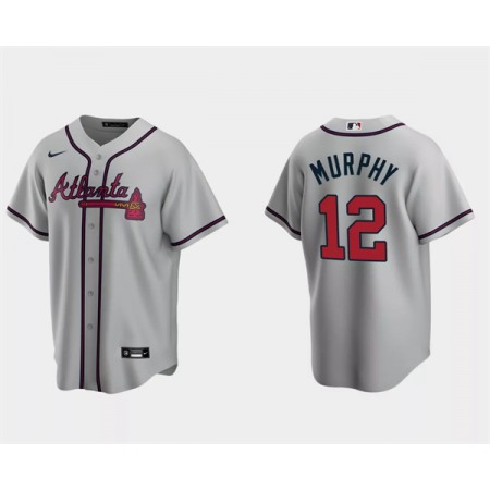 Men's Atlanta Braves #12 Sean Murphy Gray Cool Base Stitched Baseball Jersey