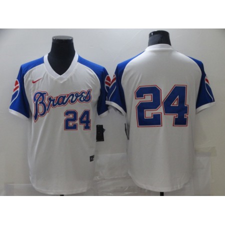 Men's Atlanta Braves #24 William Contreras White Cool Base Stitched Jersey