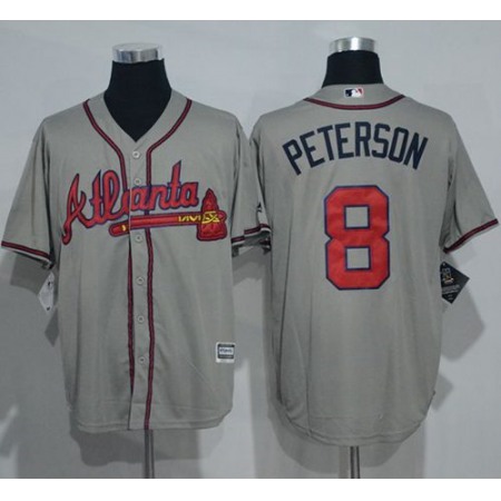Braves #8 Jace Peterson Grey New Cool Base Stitched MLB Jersey