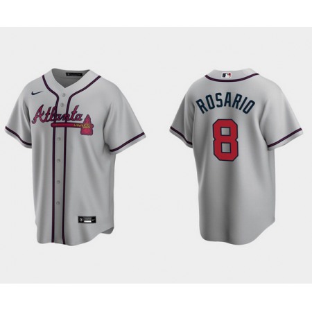 Men's Atlanta Braves #8 Eddie Rosario Gray Cool Base Stitched Jersey