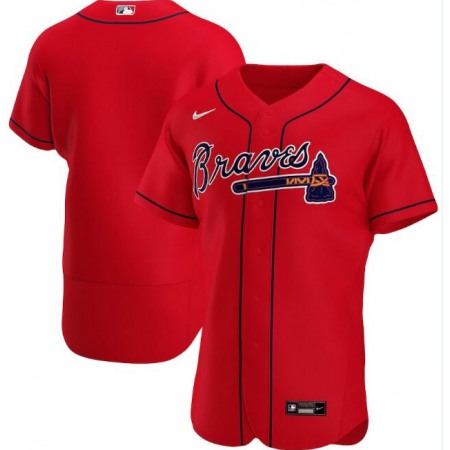 Men's Atlanta Braves Blank Red Flex Base Stitched Jersey