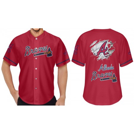 Men's Atlanta Braves Red Baseball Jersey
