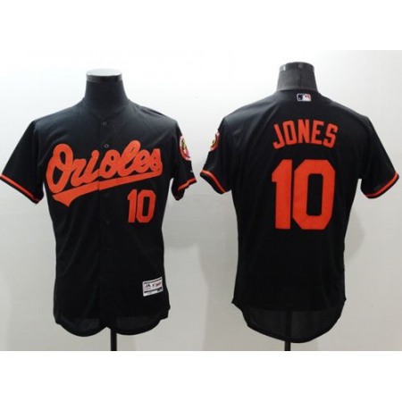 Orioles #10 Adam Jones Black Flexbase Authentic Collection Stitched MLB Jersey