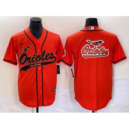 Men's Baltimore Orioles Orange Team Big Logo Cool Base Stitched Jersey