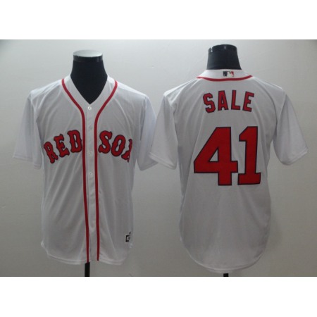 Men's Boston Red Sox #41 Chris Sale Majestic White Cool Base Player Stitched MLB Jersey