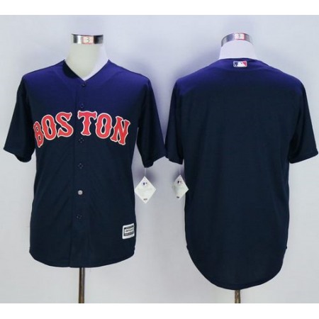 Red Sox Blank Navy Blue New Cool Base Stitched MLB Jersey