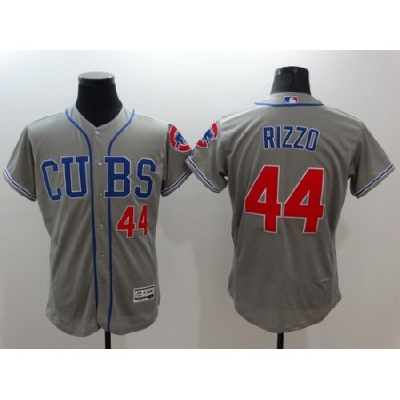 Cubs #44 Anthony Rizzo Grey Flexbase Authentic Collection Alternate Road Stitched MLB Jersey