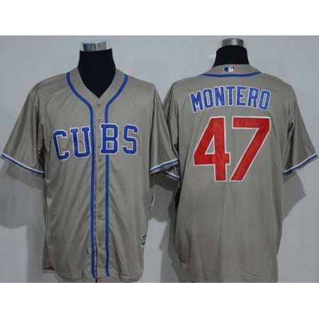 Cubs #47 Miguel Montero Grey New Cool Base Alternate Road Stitched MLB Jersey