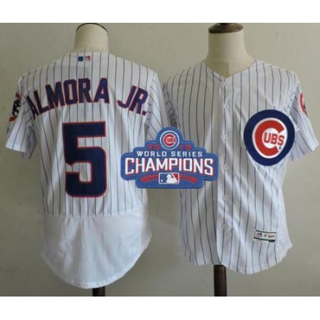 Cubs #5 Albert Almora Jr. White Flexbase Authentic Collection 2016 World Series Champions Stitched MLB Jersey