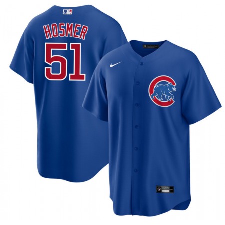 Men's Chicago Cubs #51 Eric Hosmer Royal Cool Base Stitched Jersey
