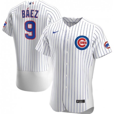 Men's Chicago Cubs #9 Javier Baez White Flex Base Stitched Jersey