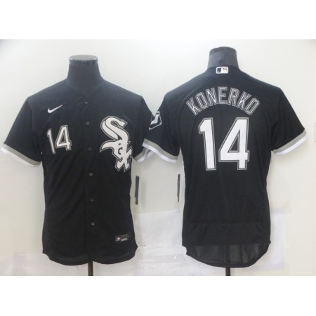 Men's Chicago White Sox #14 Paul Konerko Black Flex Base Stitched Jersey