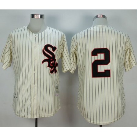 Mitchell And Ness 1959 White Sox #2 Nellie Fox Cream Stitched MLB Jersey