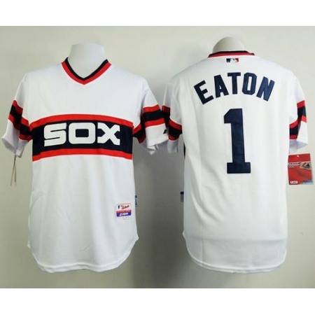 White Sox #1 Adam Eaton White Alternate Home Cool Base Stitched MLB Jersey