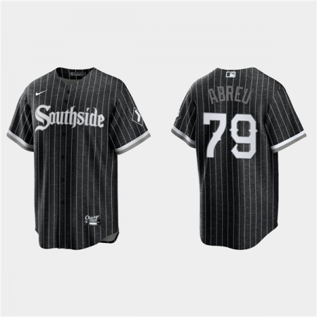 Men's Chicago White Sox #79 Jose Abreu Black 2021 City Connect Cool Base Stitched Jersey