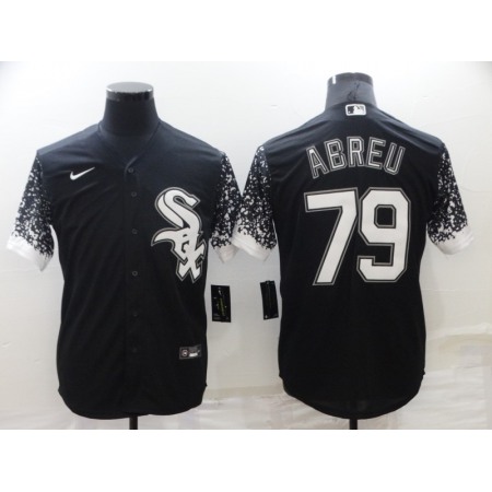 Men's Chicago White Sox #79 Jose Abreu Black Cool Base Stitched Jersey