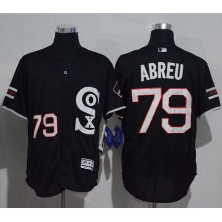 White Sox #79 Jose Abreu Black New Flexbase Authentic Collection Stitched MLB Jersey