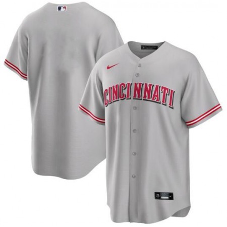 Men's Cincinnati Reds Blank Gray Cool Base Stitched Baseball Jersey