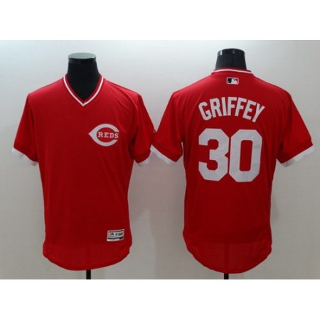 Reds #30 Ken Griffey Red Flexbase Authentic Collection Cooperstown Stitched MLB Jersey