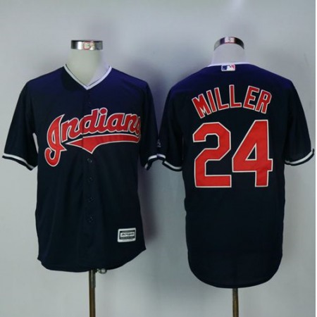 indians #24 Andrew Miller Navy Blue New Cool Base Stitched MLB Jersey