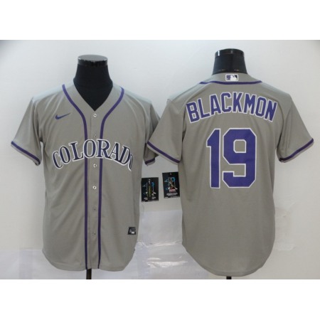 Men's Colorado Rockies #19 Charlie Blackmon Grey Cool Base Stitched MLB Jersey