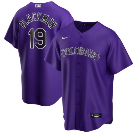 Men's Colorado Rockies #19 Charlie Blackmon Purple Cool Base Stitched MLB Jersey