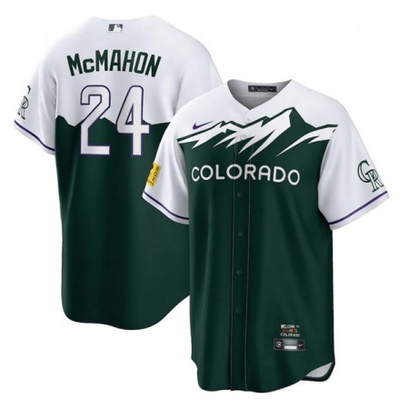 Men's Colorado Rockies #24 Ryan McMahon 2022 Green City Connect Stitched Baseball Jersey