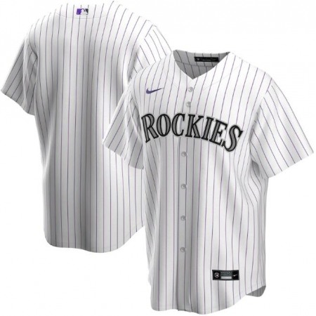 Men's Colorado Rockies Blank White Cool Base Stitched MLB Jersey