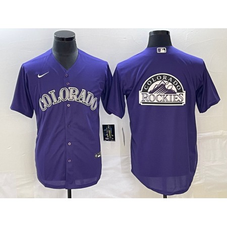 Men's Colorado Rockies Purple Team Big Logo Stitched Baseball Jersey