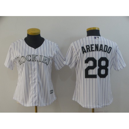 Men's Colorado Rockies #28 Nolan Arenado White Cool Base Stitched MLB Jersey