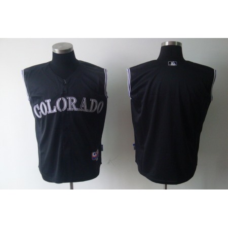 Rockies Blank Black Vest Style Stitched MLB Jersey
