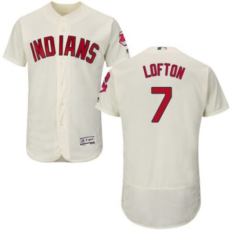 indians #7 Kenny Lofton Cream Flexbase Authentic Collection Stitched MLB Jersey