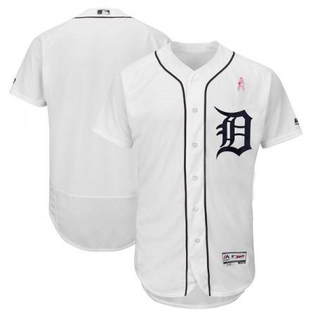 Men's Detroit Tigers White 2018 Mother's Day Flexbase Stitched MLB Jersey