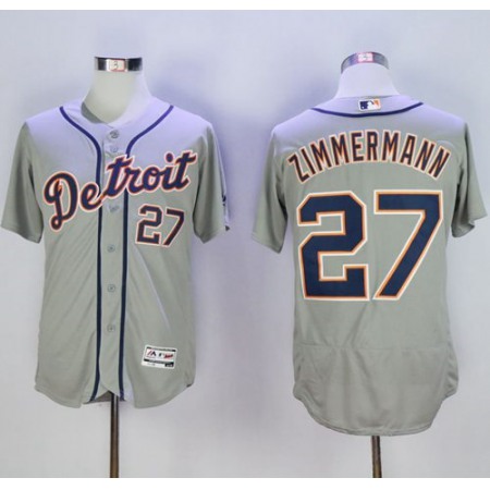 Tigers #27 Jordan Zimmermann Grey Flexbase Authentic Collection Stitched MLB Jersey